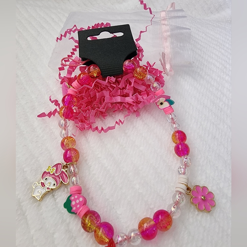 Pink and Gold My Melody Phone Charm